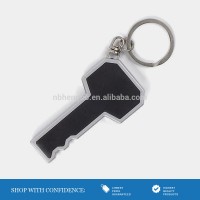 cheap key shaped plastic 1 led custom design keychain